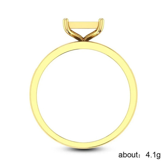 Refine Square Zircon Luxury Princess Fashion Square Rings for Women, EVGG1262 - Picture 6 of 7